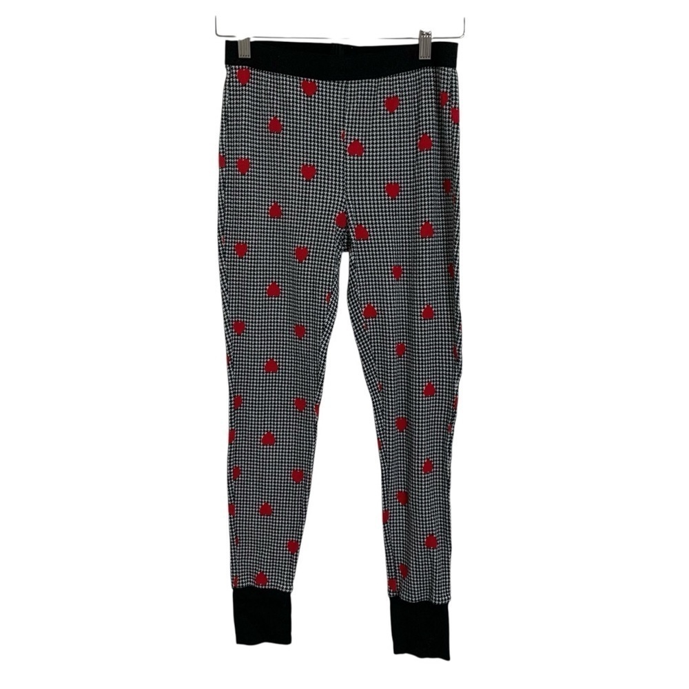 Victoria’s Secret Houndstooth Heart Thermal Pajama Set Womens S Waffle Stretch - Picture 2 of 13